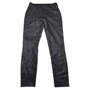 SPANX Black Faux Leather Leggings Women's XL Tall